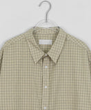 [unisex] Tonal Check Collar Over Shirt