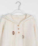 Mayaki Color Matching Button Hood Knit