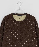 Yuhri Dot Round Knit Cardigan