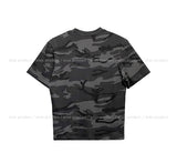 Camo lettering slim crop short sleeves