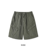 Roach Pigment Deep Dyeing Cargo Bermuda Shorts