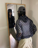 Woone See-Through Dot Windbreaker Hood Zip-up