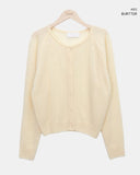 Luann Basic Wool Mohair Round Knit Cardigan