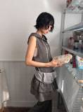 BREEZY CHECK HOOD DRESS