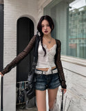 Liv Unbalance Lace Wrap Crop Sleeveless