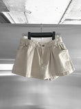Double-waisted sagging mini skirt
