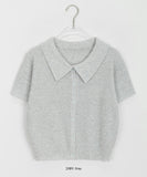 Litai Collar Crop Short Sleeve Cardigan