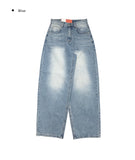 Show Light Blue Denim Wash Wide Pants