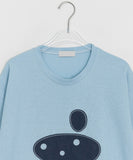 Imilve Dot Embroidery Over Short Sleeve Tee