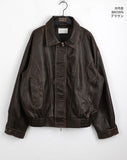 [MADE] Setter vintage washing cut boxy leather jacket