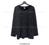 Loose fit ribbed U-neck knit