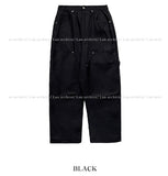Flame embroidery carpenter pants