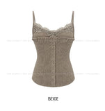 Mobi Ruffle Lace Ribbed Sleeveless