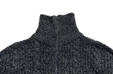 Anka cable two-way knit zip-up cardigan