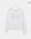 Jibil Cubic Printed Stars and Stripes Crop Long Sleeve Hood Zip-Up
