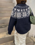 Gilever Raglan Nordic Wool Knit Cardigan