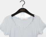 [Muffler set] Kabel lace frill pendant short sleeve t-shirt