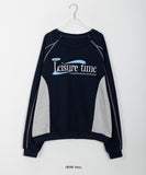 Rept color matching sporty printing sweatshirt