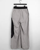 Cler Unbalanced Nylon Banding 2-Way Long Wide Jogger Pants