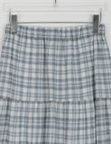 Reimi Banding Check Tiered Long Skirt