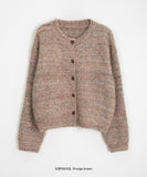 Lunve Wool Boucle Mix Color Cropped Cardigan