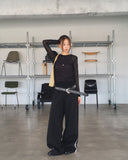 Tashani Two Lines Color Matching Wide Pants