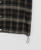 [unisex] Dokoe Check String Over Hood Shirt