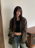 Avil Leather Overfit Blazer Jacket