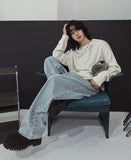 Clo damage loose fit knitwear
