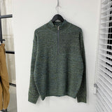 Mix half zip-up knit