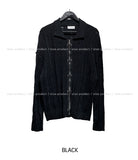 Hailey Damage Eyelet Two-Way Knit Zip-Up