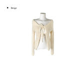 Helo Angora Rib Ribbon Knit Cardigan