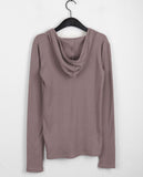 [MADE] Tibot Vintage Button V-neck Ribbed Hoode T-shirt