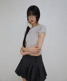 Button Shirred Balloon Skirt