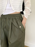Tissue Coated Parachute Two Way Jogger Wide Pants