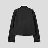 Ellier Three-Button Cropped Blazer