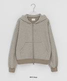 Mobet Stripe Two-Way Hood Zip-Up