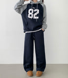 Two-Way Thick Brushed Lining Wide Jogger Cut Wide Banding Training Pants