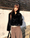 Naru Duffle Button Fur Short Jacket