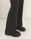 [MADE] Coro Velvet Flower Flower Layered Bootcut Knit Pants