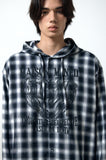 DOODLE HEART CHECK HOOD SHIRTS