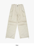 Cotton waist string parachute pants