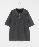 [unisex] Mitlo Henryneck Pigment Over Short Sleeve Tee