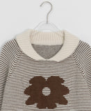 Penma Stripe Flower Collar Knit