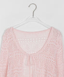 Telon Crochet Crop Bolero Knit Cardigan