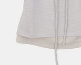 [Tie set] Hadel Corsage Layered Rib Shirring Puff T-shirt