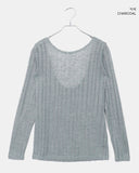 Tida Overfit Punching See-through Long-Sleeve Knit
