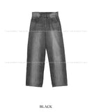Faber slub washed wide denim