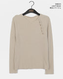 Web unbalanced button open angora pine needle knitwear