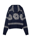 Liden Cowichan Knit Hooded Zip-Up